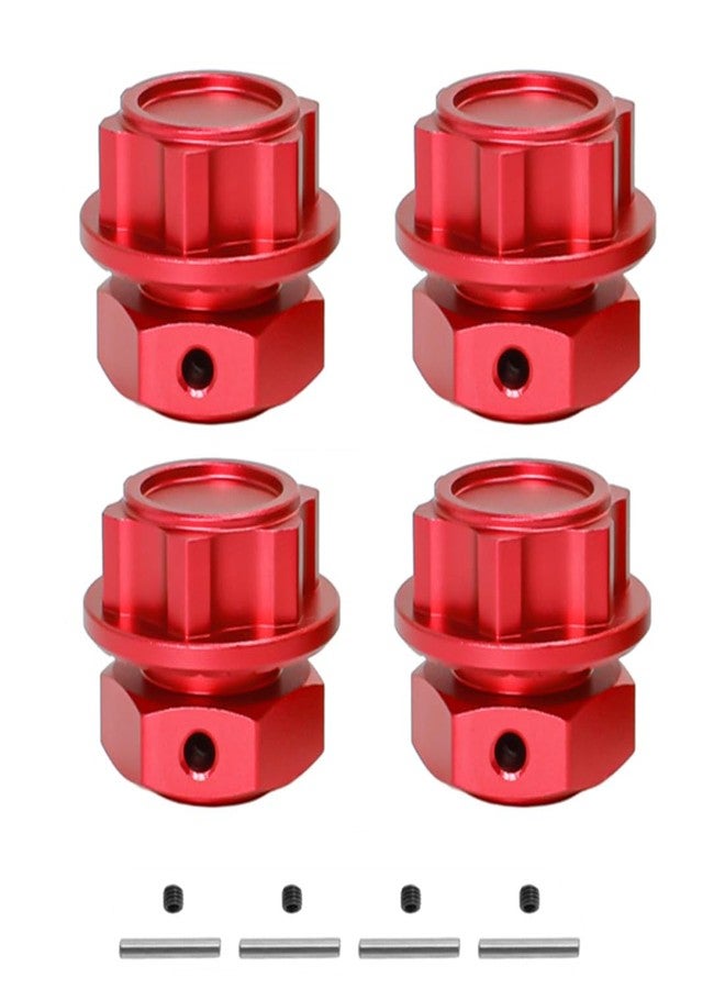 UURCSKY صامولة ومسمار سداسي من الألومنيوم لعجلات سيارات ARRMA 4S KRATON Outcast V2 بمقياس 1/10 و Mojave 4S بمقياس 1/8، قطع غيار مُحسّنة، قطع غيار محول محور العجلة 17 مم (أحمر) - Image 2